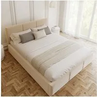 FDM Polsterbett BELORA modern mit Bettkasten MADE IN EU - mit Trinity Velours Bezug (verfügbar 90x200 120x200 140x200 160x200 180x200cm, Bettrahmen, Bett, mit großen gepolsterten Kopfteil, mit Bettkasten zum aufklappen), Hebbarer Metallrahmen, Bettka
