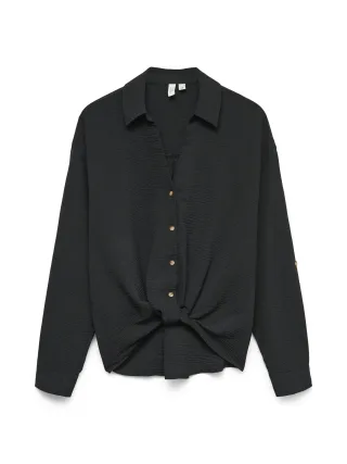 VERO MODA - VMIZZY LS DETAIL SHIRT WVN BTQ GA Black - Gr. - M