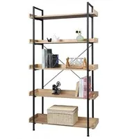 Woltu Bücherregal, 1-tlg., Standregal mit 5 Ablagen 91x30x173cm eiche hell