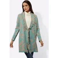 creation L Strickjacke Jacquard-Strickjacke Langarm Feinstrick