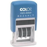 COLOP Stempel S 160/L Bezahlt, Datumstempel mit Datumseinstellungen & festem Text, selbstfärbend