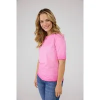 Lieblingsstück Rundhalsshirt CandiceEP mit Statement-Stickerei und im Batik-Look