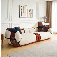 Vipbear 2-Sitzer Modulares Sofa Memory-Schaum, Abnehmbarer Bezug, 1 Teile, Buntes Design, 265cm, Keine Montage
