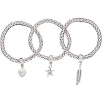 LASCANA Armband Set, elastisch, Armbänder mit Anhänger, Herz, Stern, Feder, Armketten Set
