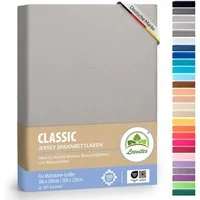 leevitex® Spannbettlaken 180x200 - 200x220 cm, 40 cm Steghöhe, Stoffdicke 150 g/m², Jersey, Gummizug: rundum, (1 Stück), OEKO-TEX® Standard 100 Zertifikatsnummer 10.HTR.85321 zertifiziert