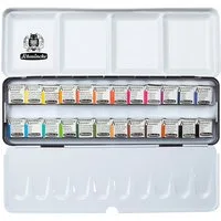 Schmincke Aquarellfarbe Aquarellmalkasten AKADEMIE mit halben Näpfen, 24 Stück