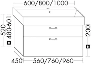 Burgbad WTU.-Schr. Sys30 PG1 Aqua 520x760x450 Nussbaum Dekor Samt, WYLT076F6313 WYLT076F6313