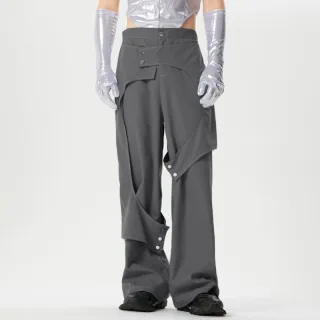 INCERUN Men Deconstructed Design Pants Fashion Comfortable Fabrics Wide Leg Trouser Plus Size