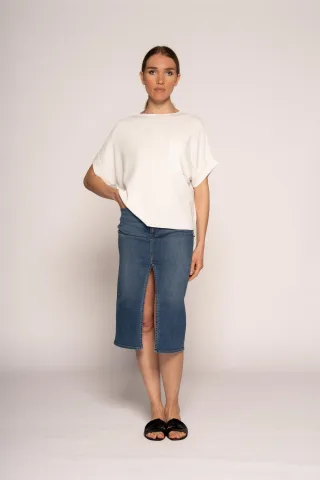 IN LINEA - Pullover, Oversize, 1/2-Arm white - Gr. - 44