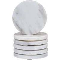 Levandeo® Glasuntersetzer, 6er Set Glas Untersetzer 10cm rund Marmor Natur Küchendeko