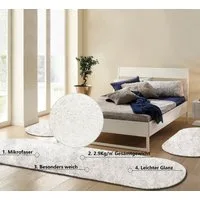 Bruno Banani Hochflor-Bettumrandung Dana Teppich, Kundenliebling, Höhe 30 mm, (3-tlg), unifarben, Mikrofaser, pflegeleicht, Bettvorleger, Schlafzimmer