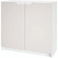 Vladon Kommode Logan (Kommode, mit 2 Türen), Weiß matt/Cashmere (82 x 78 x 37 cm)