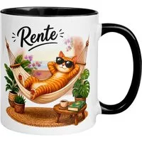 Momentals Tasse Rente – „Katze - Ab jetzt gibt’s nur noch Samstage“ – Renteneintritt, Gratis Versand · Links-&Rechtshänder · Spülmaschinenfest