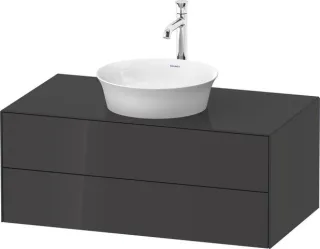 Duravit White Tulip Konsolenwaschtischunterbau wandhängend Graphit Hochglanz 1000x550x408 mm - WT498 WT49860H1H10010