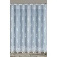QBTEXTIL Gardine Feder-Motiv, Jacquard-Stoff, Modell 35697, Kräuselband, halbtransparent