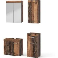 Vicco Badmöbel-Set Luna, Oldstyle, 4 Teile, (4-St., 4er Set)