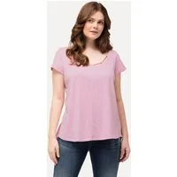 Ulla Popken T-Shirt T-Shirt Kordel A-Linie Rundhals Halbarm