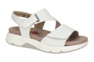 Gabor 86.885.50 ROLLINGSOFT Damen Sandale wei? Keilabsatz Klettverschluss