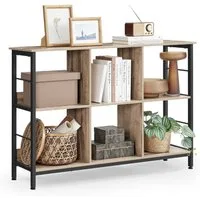VASAGLE Bücherregal für Wohnzimmer, Schlafzimmer, Arbeitszimmer, Küche, Regal mit 2 Ebenen, Standregal mit 6 Fächern, 33 x 120 x 80 cm