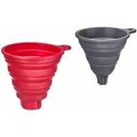 WESTMARK Trichter Set, 2tlg., Ø 10 und 11 cm, Faltbar, Silikon, Grau/Rot