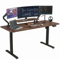 AIMAX Schreibtisch Höhenverstellbarer Schreibtisch mit Monitorständer 60x120/140/160cm (Mit Aufhängehaken, Adjustable Standing Desk, Gaming tisch Bürotisch, Stehpult, Eck PC tisch, Ergonomischer Steh-Sitz Tisch PC-Schreibtisch), Computertisch Elektri