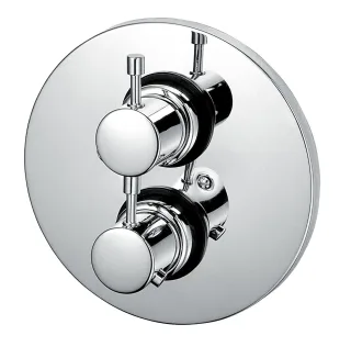 KAJA-Ipuri Thermostat-Fertigmont.-Satz f. Einbaukörper m. Absperrung, velourschrom 34552-E