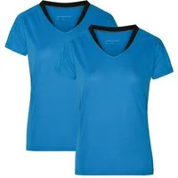 James & Nicholson Laufshirt Doppelpack Damen Kurzarm Laufshirt Running T-Shirt JN471 (Doppelpack, 2 Stück) Atmungsaktiv und Feuchtigkeitsregulierend