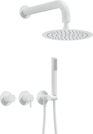 Neuesbad Serie 600 Unterputz Dusch-Set mit verstellbarer Kopfbrause Oberfläche: weiss matt NB1NQS_A0YK1