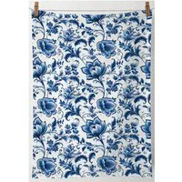 Ambiente® Geschirrtuch Delft Blue florals, (2-tlg., 2-teilig), Geschirrtücher ca.50x70cm Baumwolle