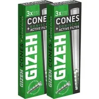 Gizeh Filter-Set GIZEH Cones Hülle mit Filter 6 Stück 6mm vorgedrehte konische Hülsen, praktisch und unkompliziert inkl. 1x Jointhülle