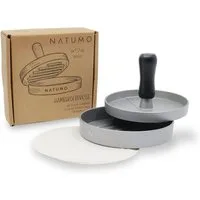 natumo Burgerpresse Burger Presse Silber + Papier, Alu-Guss