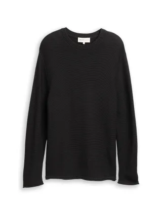Denim Tom Tailor - Relaxed Fit Strickpullover night watch black - Gr. - S