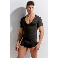 Mellice Kurzarmshirt Herren Deep V-Neck Shirt Baumwollqualität