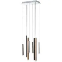 Brilliant Pendelleuchte Cembalo, LED fest integriert, Warmweiß, LED Hängelampe 8flg braun/Kaffee