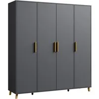 rauch Drehtürenschrank Kleiderschrank Schrank Garderobe SHINJO Breiten 93/140/187 cm (in 3 verschiedenen Ausstattungen BASIC/CLASSIC/PREMIUM) Griffe und Füße aus Massivholz, viel Stauraum MADE IN GERMANY