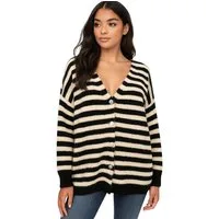 Worldclassca Cardigan WORLDCLASSCA Strickjacke mit Knopf Strickpullover Gestreift Streifen Neue Kollektion - Stilvolle und gemütliche Strickmode für Damen