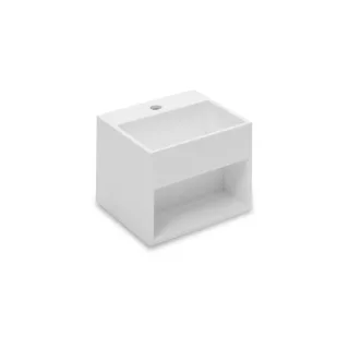 Cosmic Compact Waschbecken mit Ablagefach, B: 32,5 T: 32,5 cm Weiss mit 1 Hahnloch, 739120411 739120411