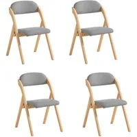SoBuy Klappstuhl FST92, Esszimmerstuhl Gartenstuhl Klappbar, Küchenstuhl, Holzstuhl, Klappstuhl mit Rückenlehne, bis 120 kg Belastbar, für Balkon & Küche