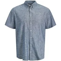 Jack & Jones PlusSize Kurzarmhemd JPRBLUSUMMER LINEN BLEND SHIELD SS PLS mit Stickerei
