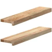 vidaXL Fensterbank Fensterbänke 2 Stk. Unbehandelt 70x15x2 cm Massivholz Eiche