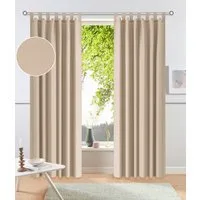 OTTO home Vorhang Raja (2 St), Schlaufen, blickdicht, Polyester, 2er-Set, Bestseller, einfarbig, modern, pflegeleichte Mikrofaser