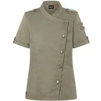 Karlowsky Fashion Kochjacke KARLOWSKY Damen Kochjacke ROCK-CHEF®-Stage2 Kurzarm Moosgrün