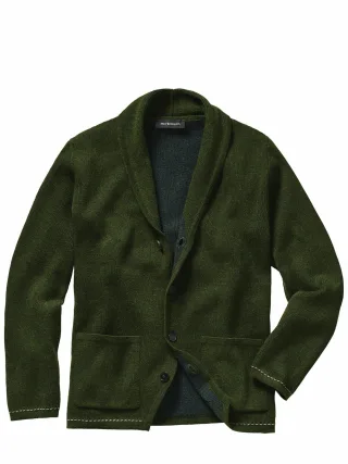Mey & Edlich Herren Feld-und-Flur-Strickjacke Grün 70 % Wolle, 25 % Polyamid, 5 % andere Fasern
