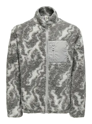 ONLY&SONS - ONSJAIMY SHERPA JACKET OTW mirage gray - Gr. - XL