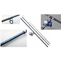 DAM Fishing Brandungsrute DAM SET - FP2 Surfcasting-Combo 4,2m - Rute+Rolle+Schnur, Moderne blaue Farbe