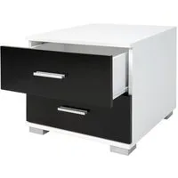 VENDOMNIA Nachttisch Nachtschrank 2er Set - 40x40x35 cm (Farbwahl, Nachtkommode, Ablagetisch, Schlafzimmer Nachtkommode für Boxspringbett), Griffe aus Metall - MDF - 2 Schubladen