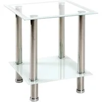 HAKU Beistelltisch Sofatisch, Wohnzimmertisch (1-St), quadratisch - aus Edelstahl Silber B/T/H 40/40/46 cm