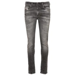 Diesel Sleenker Stone Washed Jeans aus verblasstem schwarzem Denim