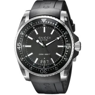 Gucci Dive Schwarze Herrenuhr YA136204 - Stilvoller und langlebiger Zeitmesser