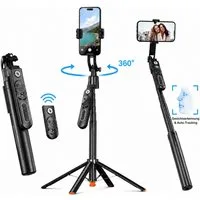pedete Selfie-Stick 360° Gesichtsverfolgung Bluetooth-Fernbedienung 183 cm Teleskopstativ, integrierter Nachführfunktion Vlog/Live-Stream/Videoaufzeichnung
